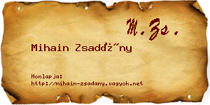 Mihain Zsadány névjegykártya